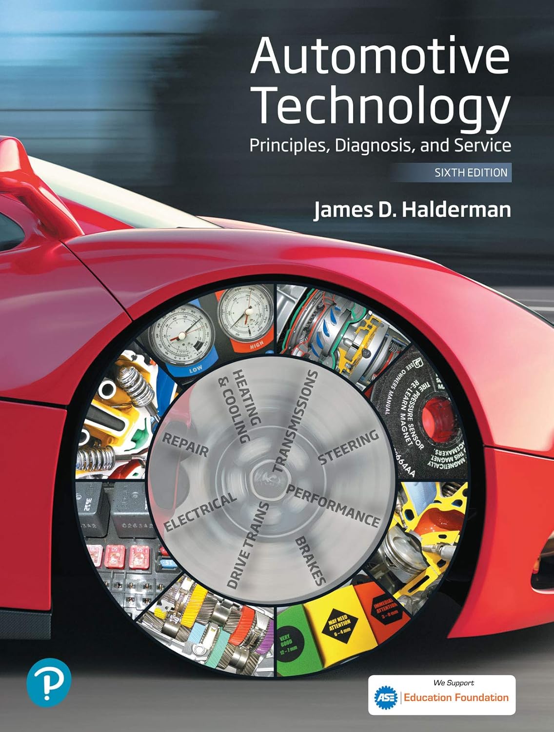Book cover of 'Automotive Technology' by James D. Halderman with a car and technical diagram on the cover.