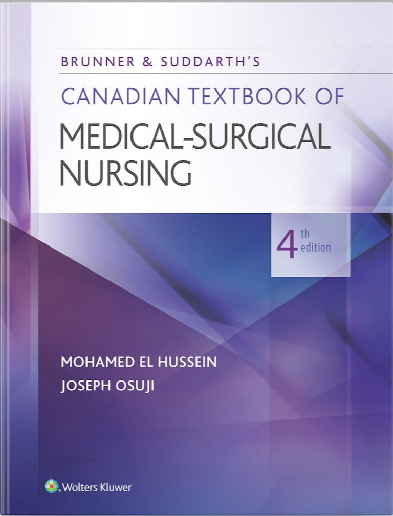 Book cover of 'Brunner & Suddarth's Canadian Textbook of Medical-Surgical Nursing' with a purple and blue design.