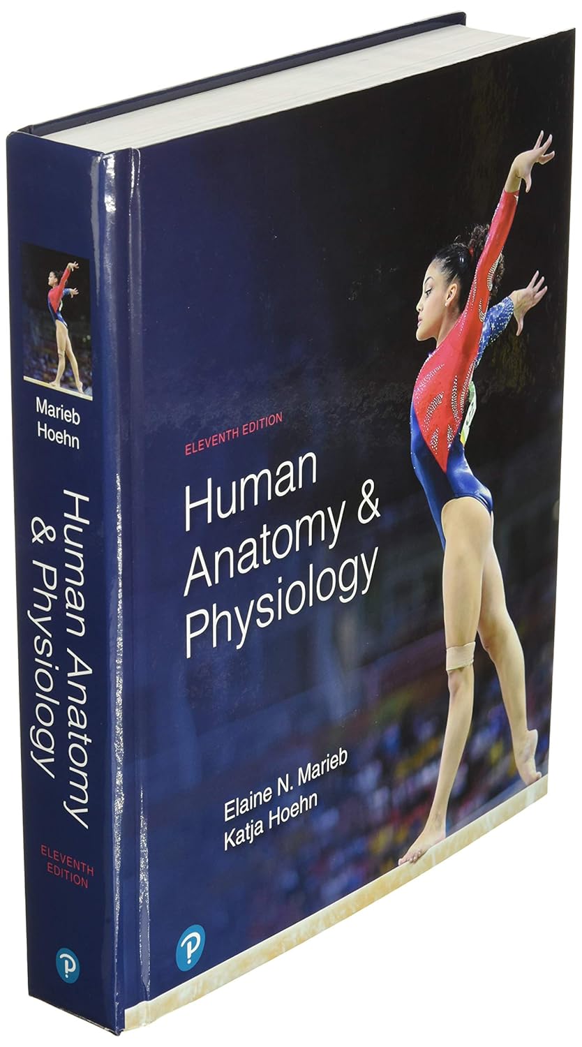 Cover of 'Human Anatomy & Physiology, 11th Edition' showing a photograph of a gymnast in mid-performance, with the title and authors' names displayed.
