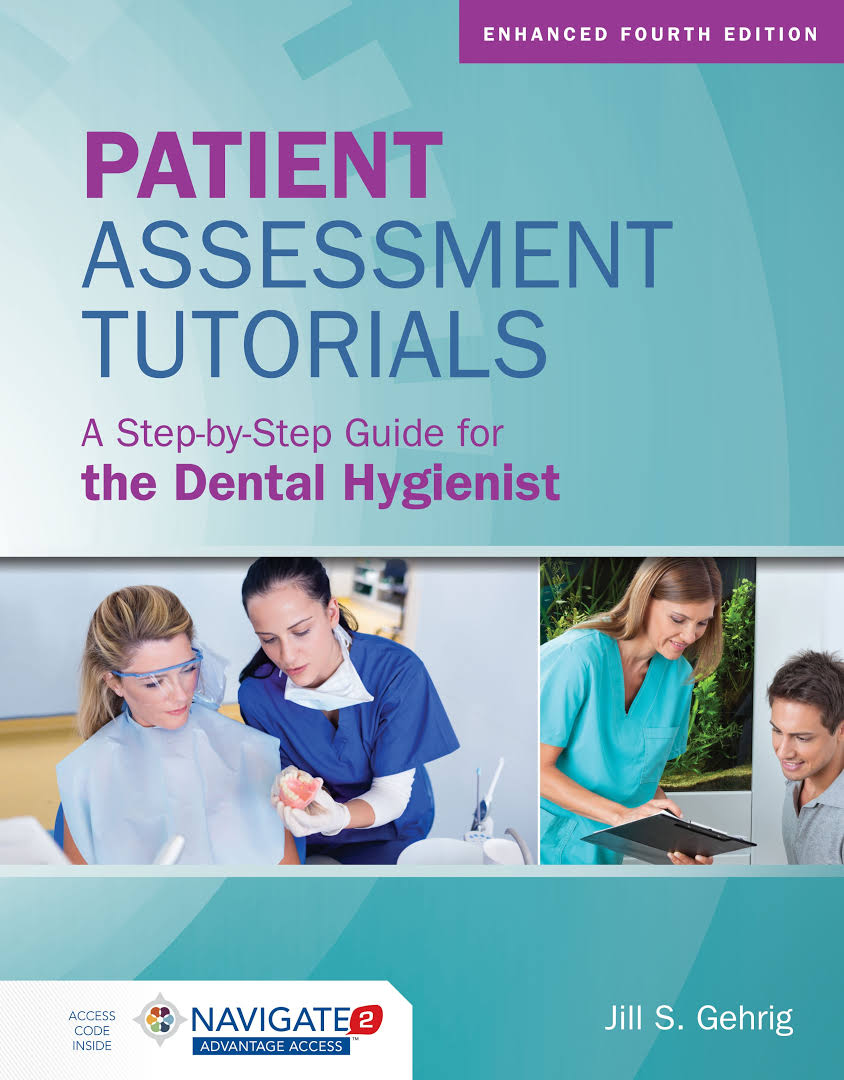 Book cover of 'Patient Assessment Tutorials' for dental hygienists with images of healthcare professionals.
