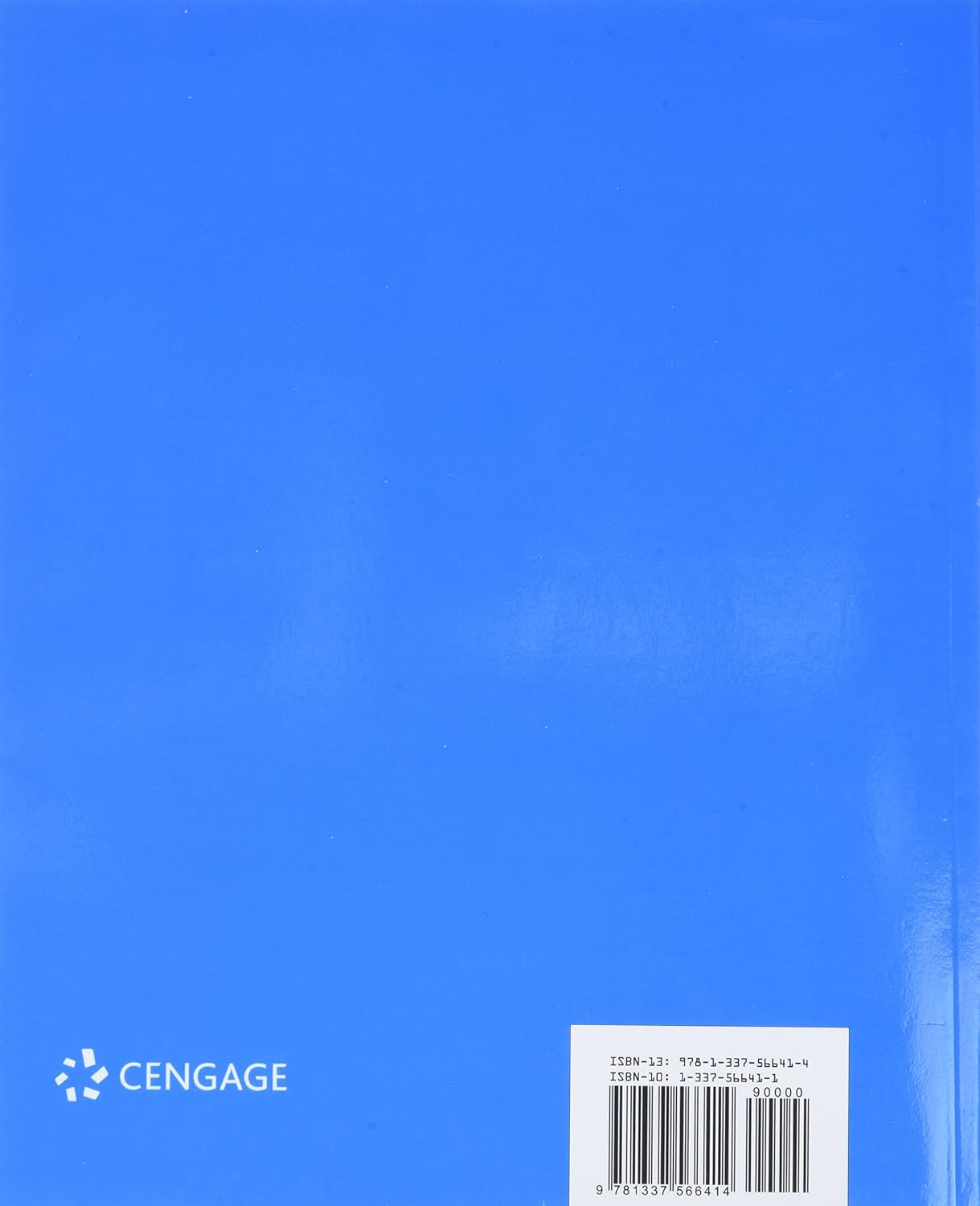 Blue book cover with Cengage logo and barcode.