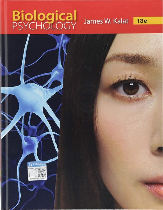 Book cover of 'Biological Psychology' by James W. Kalat with a neuron illustration and a person's eye.