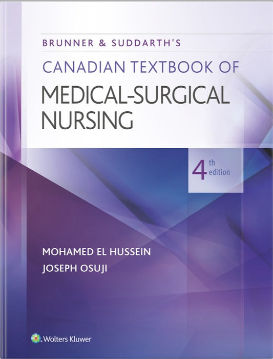 Book cover of 'Brunner & Suddarth's Canadian Textbook of Medical-Surgical Nursing' with a purple and blue design.