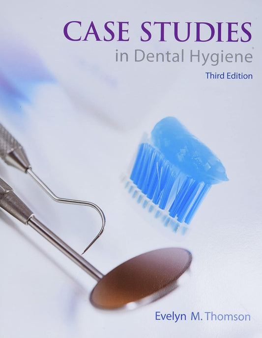 Book cover of 'Case Studies in Dental Hygiene' with dental tools on a white background