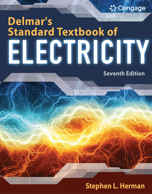 Book cover of 'Delmar's Standard Textbook of Electricity' by Stephen L. Herman with a dynamic electric field design.