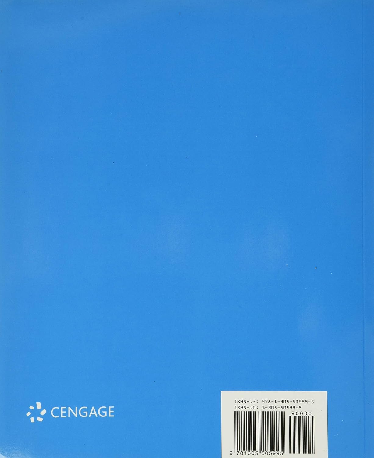 Blue book cover with Cengage logo and barcode