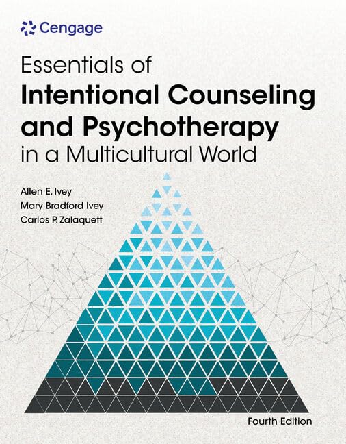 Book cover of 'Essentials of Intentional Counseling and Psychotherapy in a Multicultural World' by Cengage with a geometric design.