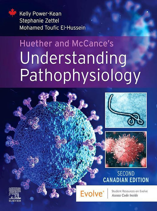 Front cover of Huether & McCance's Understanding Pathophysiology, 2nd Canadian Edition showing microscopic images of cells.