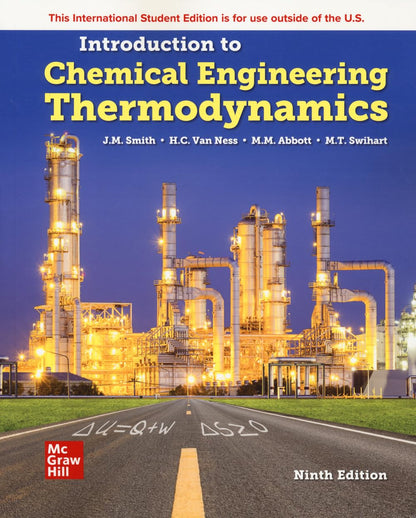 Book cover of 'Introduction to Chemical Engineering Thermodynamics' with a chemical plant in the background.