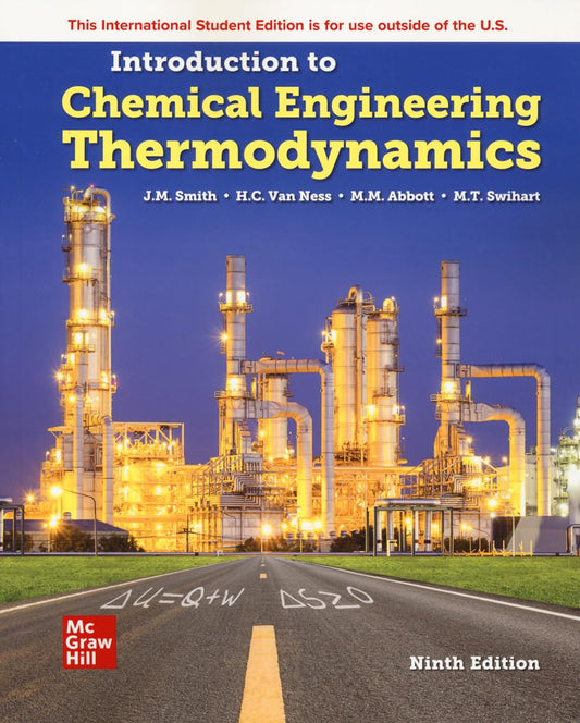 Book cover of 'Introduction to Chemical Engineering Thermodynamics' with a chemical plant in the background.