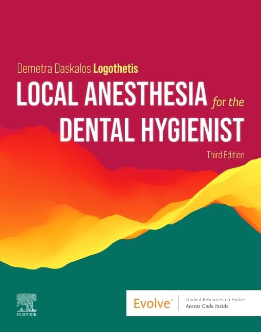 Book cover of 'Local Anesthesia for the Dental Hygienist' with colorful gradient design.