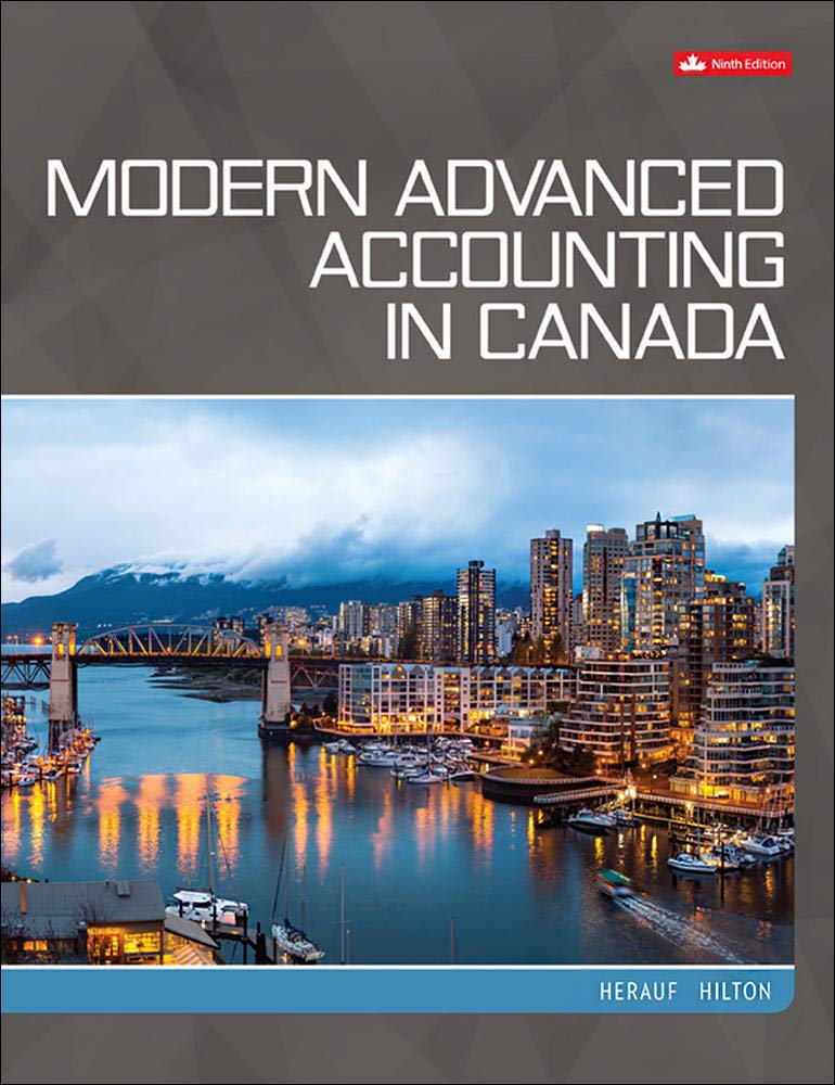 Book cover of 'Modern Advanced Accounting in Canada' with a cityscape at night.