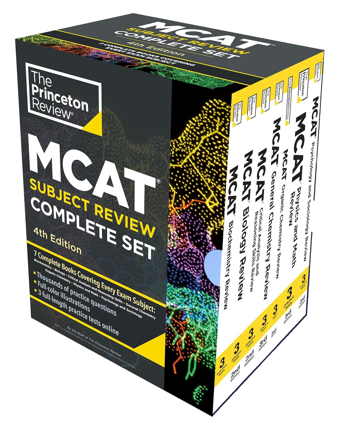 Box set of Princeton Review MCAT Subject Review books on a white background