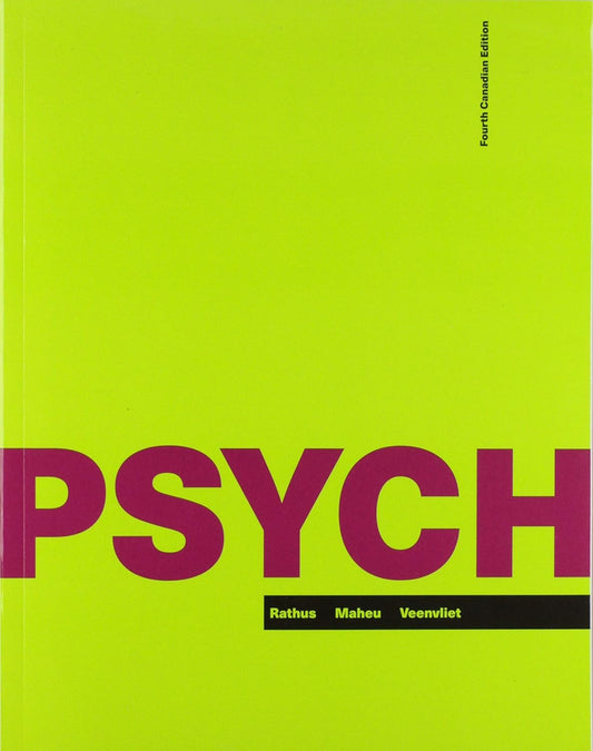 Book cover with 'PSYCH' in large purple letters on a green background
