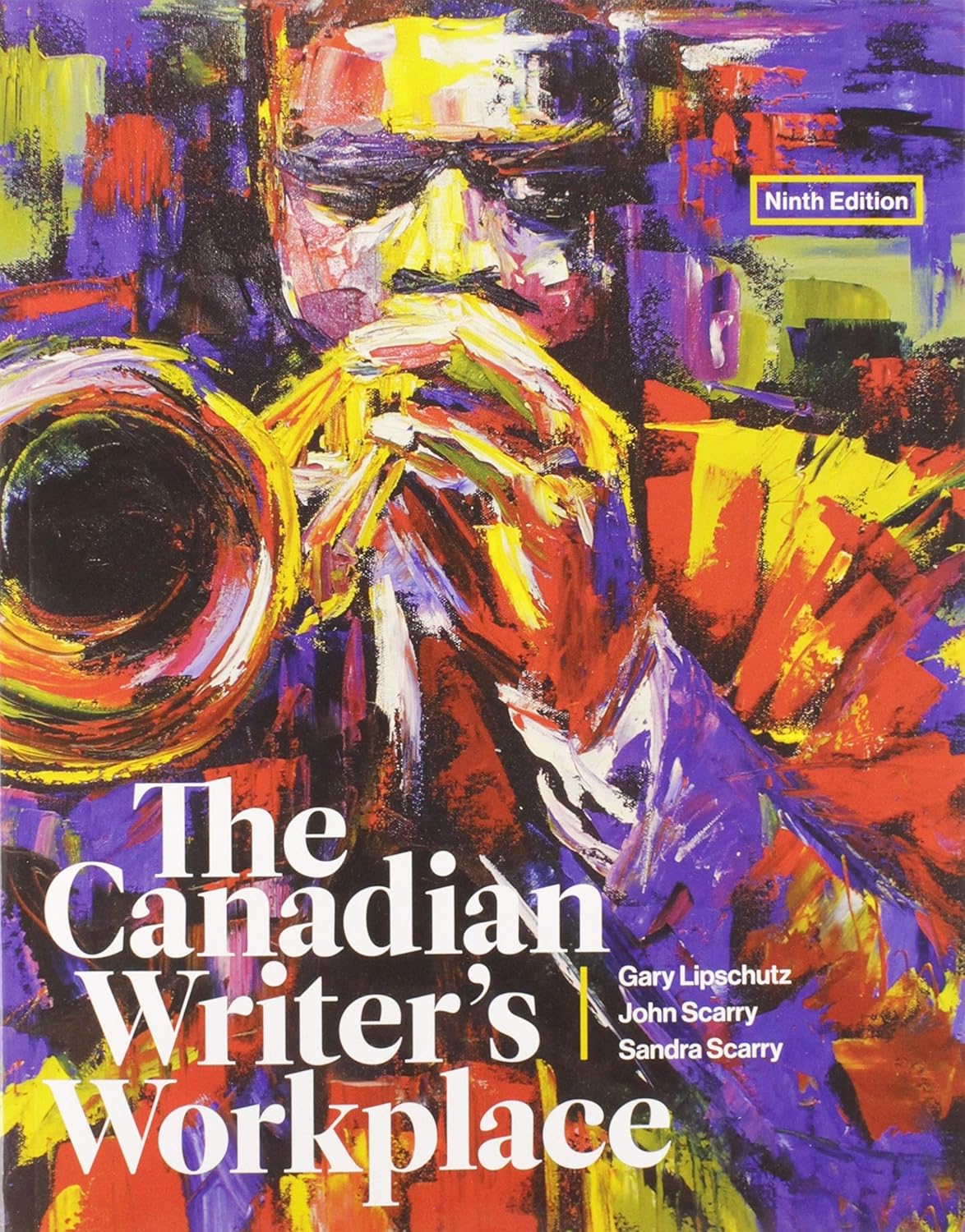Book cover of 'The Canadian Writer's Workplace' with colorful abstract design and text.