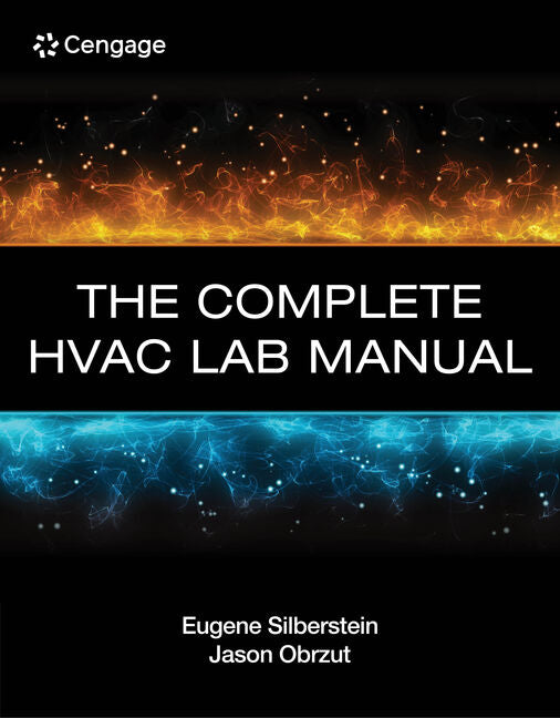 Book cover of 'The Complete HVAC Lab Manual' by Cengage with a black background and colorful design.