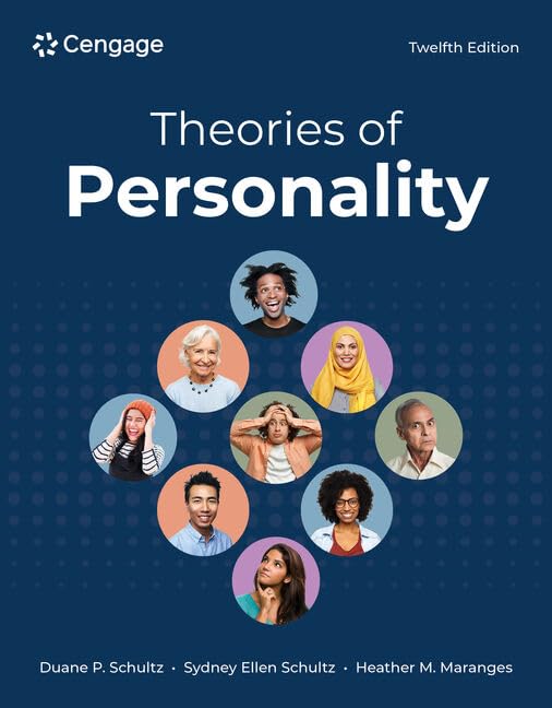 Book cover of 'Theories of Personality' by Cengage with portraits of people in bubbles on a blue background.